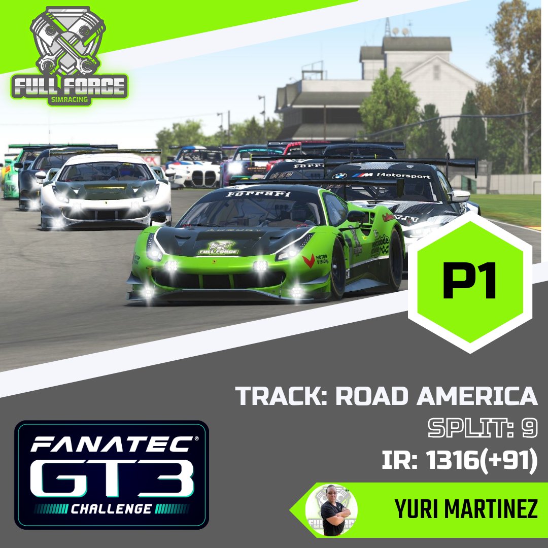 fullforceSR's tweet image. 🇵🇹 O nosso piloto, Yuri Martinez, colocou o Ferrari 488 GT3 em primeiro lugar no split 9!   
🇬🇧Our driver, Yuri Martinez, put the Ferrari 488 GT3 in 1st place  of split 9!    

#iracing #simracing #gt3 #porsche #fullforcesimracing