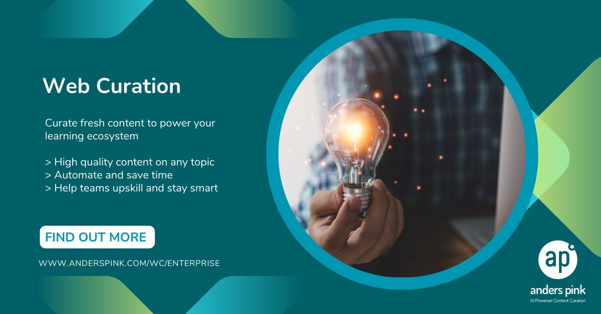 Anders Pink Web Curation had some major updates in 2022. Now’s a great time to find out more: ow.ly/5MLC50MV4hl 

With Web Curation, Content to Skills Mapper and Complete Curation we have the solutions to many of the content challenges facing L&amp;D teams today.

#webcuration