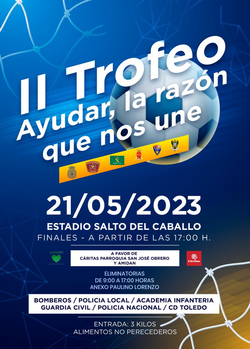 CD_Toledo's tweet photo. ⚽️ 𝘾𝙡𝙪𝙗 𝘿𝙚𝙥𝙤𝙧𝙩𝙞𝙫𝙤 𝙏𝙤𝙡𝙚𝙙𝙤
🪖 𝘼𝙘𝙖𝙙𝙚𝙢𝙞𝙖 𝙙𝙚 𝙄𝙣𝙛𝙖𝙣𝙩𝙚𝙧𝙞́𝙖  
🚒 𝘽𝙤𝙢𝙗𝙚𝙧𝙤𝙨
👮🏻‍♂️ 𝙋𝙤𝙡𝙞𝙘𝙞́𝙖 𝙉𝙖𝙘𝙞𝙤𝙣𝙖𝙡
🚨 𝙋𝙤𝙡𝙞𝙘𝙞́𝙖 𝙇𝙤𝙘𝙖𝙡
🚔 𝙂𝙪𝙖𝙧𝙙𝙞𝙖 𝘾𝙞𝙫𝙞𝙡

¡Unidos por una buena causa! 🤝🏼🎗️

#SiempreCDToledo 💚⚪️ https://t.co/9EIp8Zx1PS