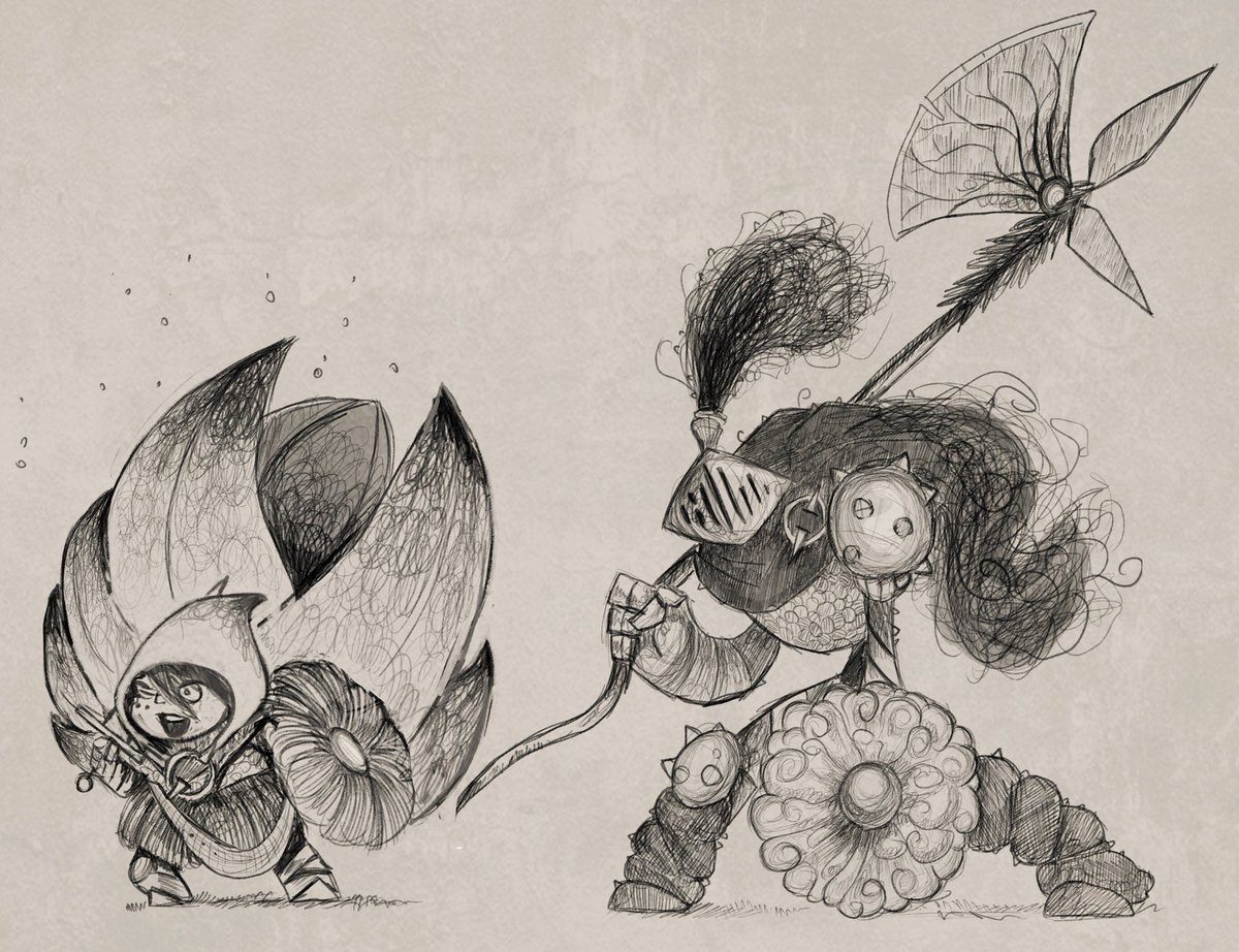 The flowey assassin &amp; the thorny sentry 🍃

#characterdesign