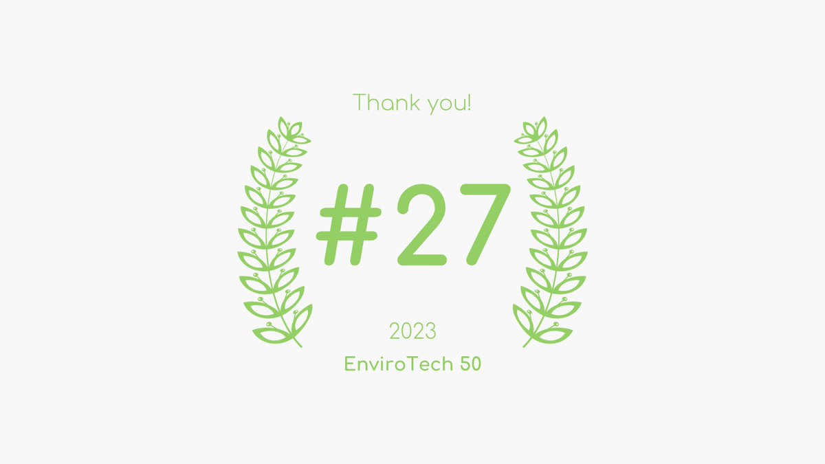 We were thrilled to make the EnviroTech50 and we're  honoured that after a combination of your votes and judge selections we placed at no.27!

Congratulations to all the innovators longlisted this year and to all the other hustlers in the UK startup scene! #greentech  #UKstartups
