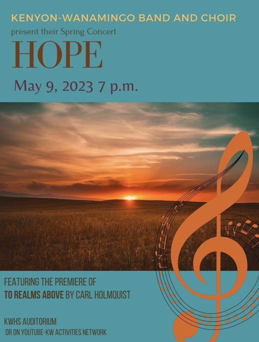 This event is happening tonight! Two premieres by Carl Holmquist and Jesse Beulke to honor 2 members of our community. See you there  <a href="/KWPrincipalRyan/">KW 7-12</a> <a href="/kwpublicschools/">K-W Public Schools</a> <a href="/KWchoirs/">KW Choirs</a>