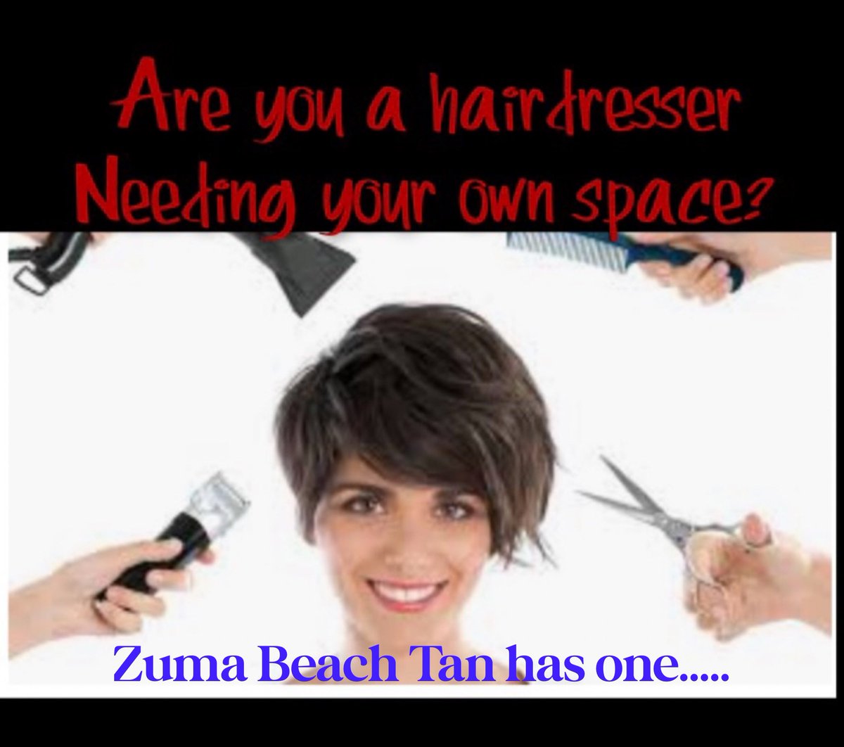 ZumaBeachTan's tweet photo. #hairdresser wanted #barber wanted #makeupartist great space… https://t.co/Q8R8JeJpzp