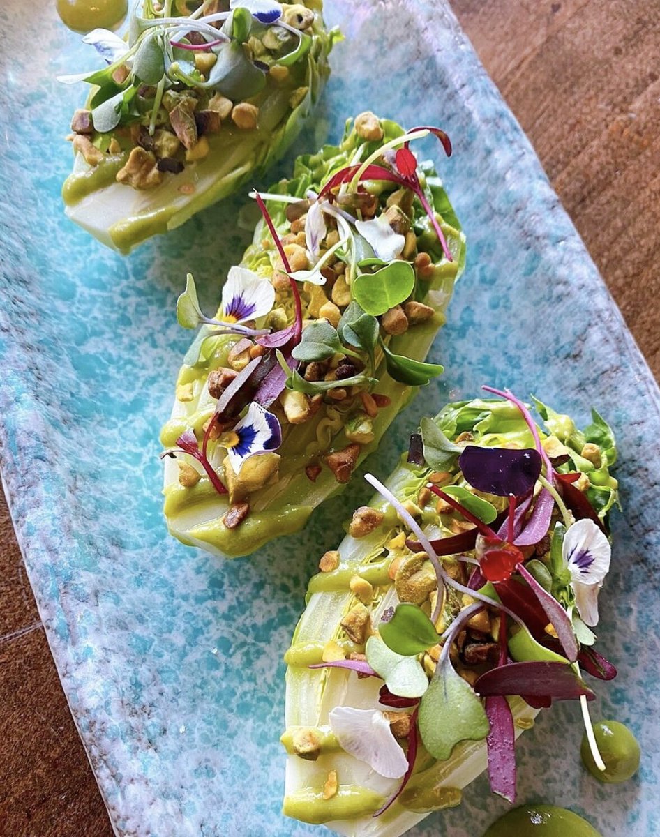 Enjoy the fresh and crisp burst of flavor with our BABY GEM LETTUCE, with basil miso, pistachio ✨