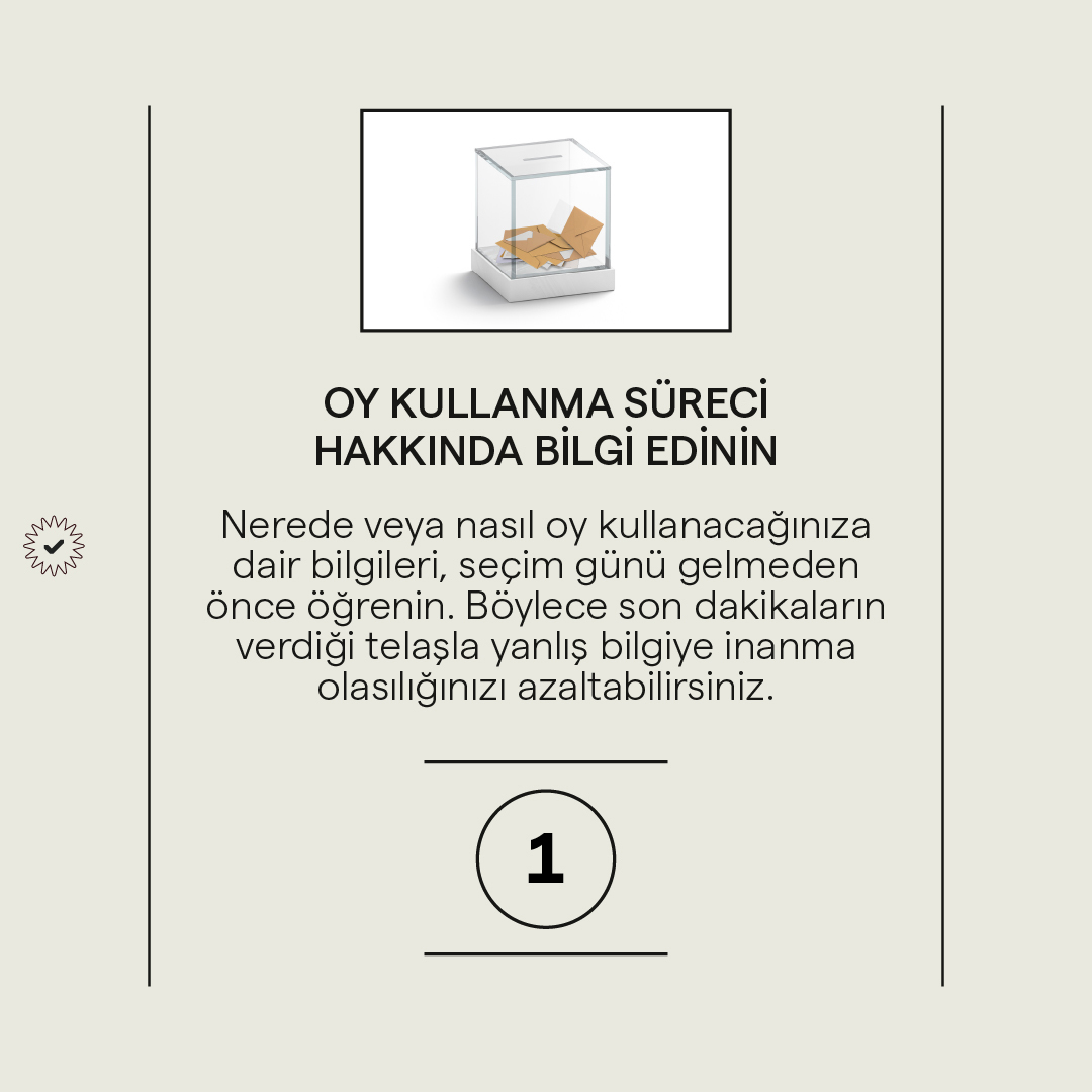 teyitorg's tweet photo. Seçimle ilgili yanlış bilgilerden korunmak için ipuçları 👇 https://t.co/ZrICBbLXWm