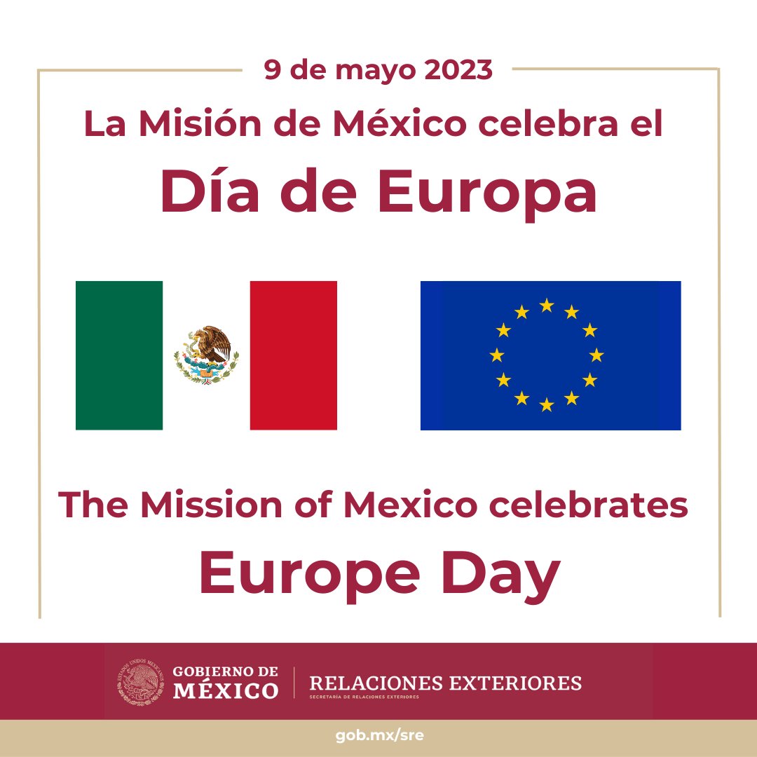 EmbMexBelgicaUE's tweet photo. This #EuropeDay 🇪🇺, Mexico 🇲🇽 celebrates the 73rd anniversary of the Schuman Declaration and its transformational impact on the continent. As Strategic Partners of the EU, we commit to further strengthening our historic ties to ensure the shared prosperity of our peoples. https://t.co/8WYgqI7Qhi