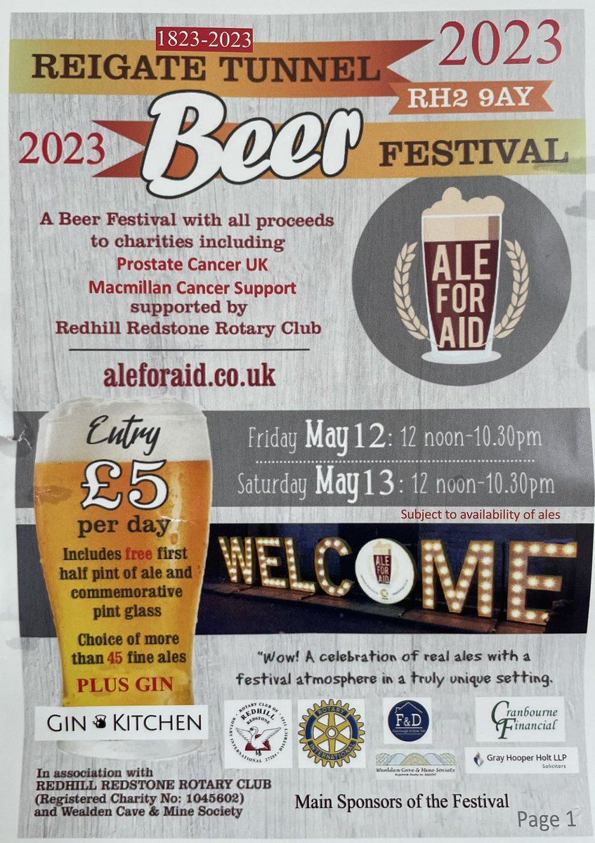 Reigate tunnel beer festival coming up this weekend 🍻🍺