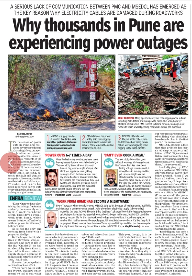 PavanjitMane1's tweet image. Thanks @TOIPune &amp;amp; @Salonee_TOIPune  for covering views on frequent power outages in Pune , #Infraissues #PuneInfra 

#SmartPune needs better power supply .