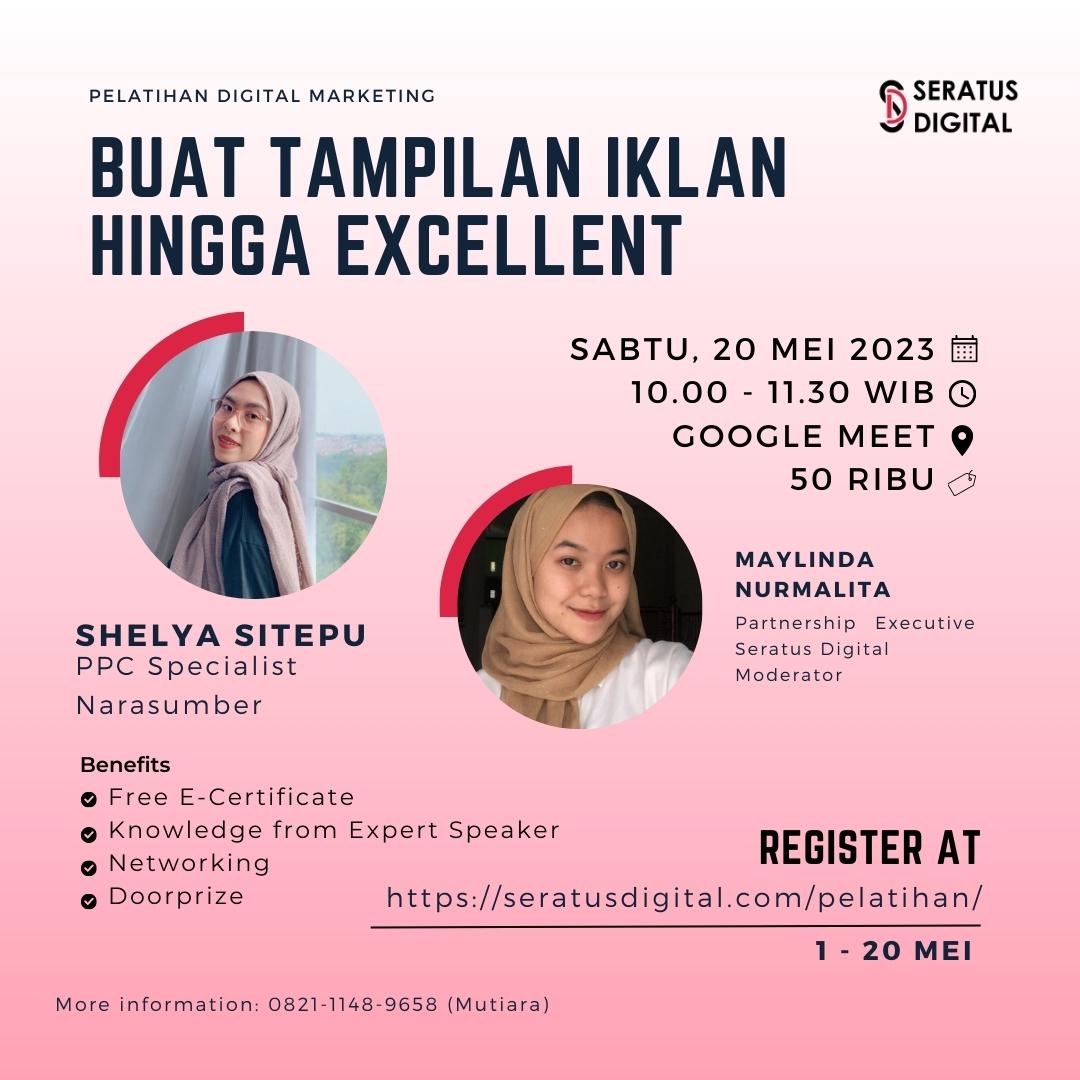 SeratusDigital's tweet photo. *Note: Setelah melakukan pembayaran melalui https://t.co/LxmPzKALlH, harap melakukan konfirmasi pembayaran ke 0821-1148-9658 (Mutiara)

Benefits :
✅ Free E-Certificate
✅ Knowledge from Expert Speaker
✅ Networking
✅ Door prize Website GRATIS! (extensi .my.id) (aktif 1 tahun) https://t.co/fuE86zqEbI