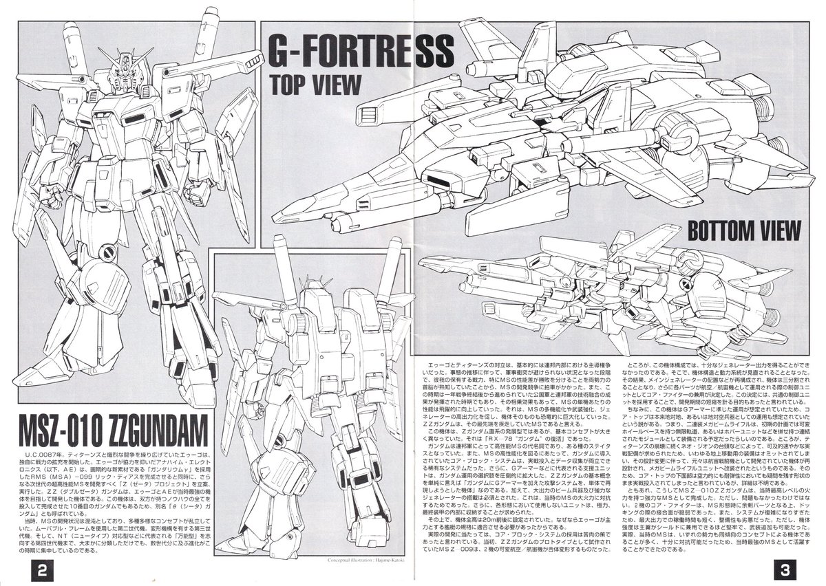 MGZZガンダムの組み立て説明書が出てきたので久し振りに見てみると、カトキ氏の設定画や各ユニットの説明のイラストなどたくさん載っていて大変豪華な感じでした。  しかしこれってもう24年も前のキットだったのか、感覚的には10年ぐらい前かと思ってた😅  #ガンダムZZ #カトキハジメ #ガンプラ