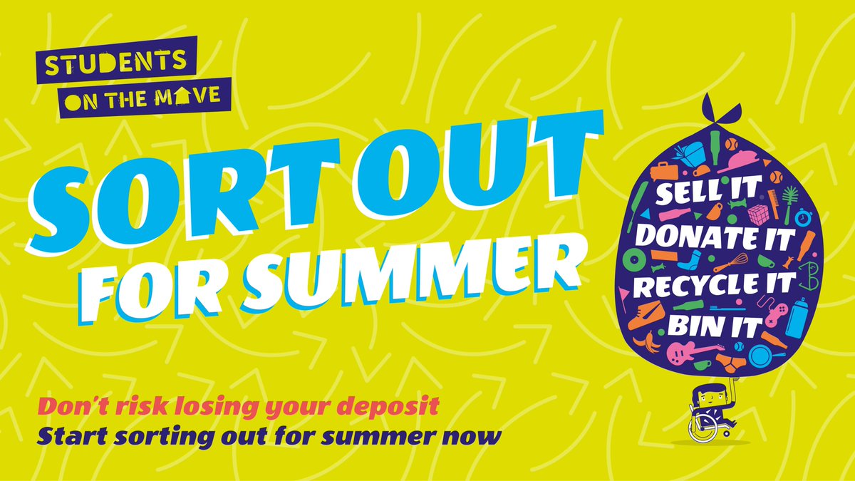 BristolWaste's tweet photo. Moving out of your student house in #Bristol? 📦🏠 
Use your student ID to access Bristol’s Reuse and Recycling Centres without proof of address or booking in May and June! #StudentsOnTheMove 

👉 https://t.co/DWB1TfQmEs https://t.co/5YHcCZZBvb