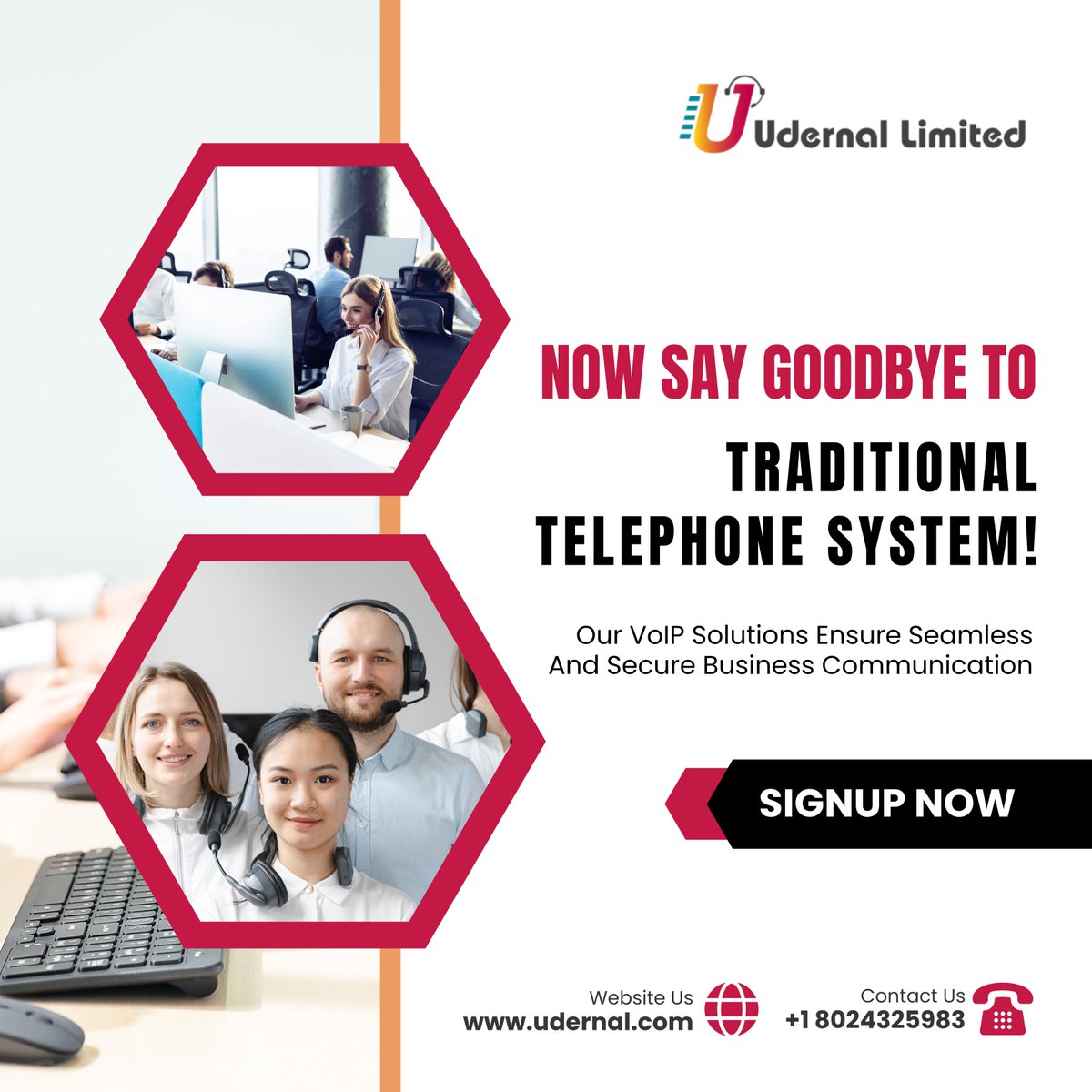 Udernal_Limited's tweet image. Say Goodbye to Traditional telephone system! Get our VoIP solutions that will make your business communication seamless and secure. For more details, contact us now!   #Voipsolutions #Voipsoftware #callcenter2023