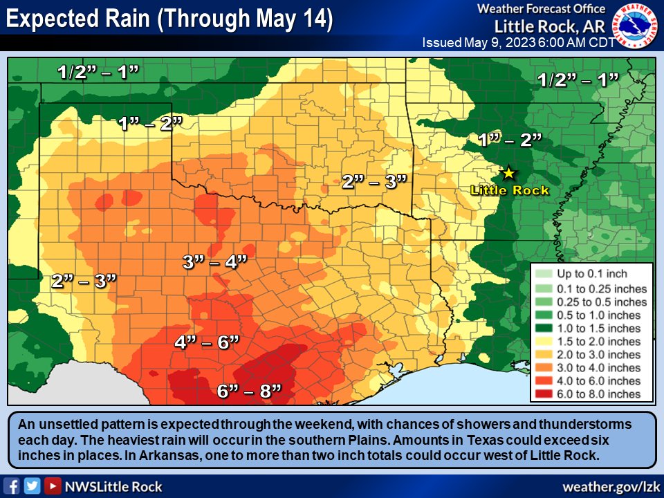 NWS Little Rock on Twitter "An unsettled pattern is expected through