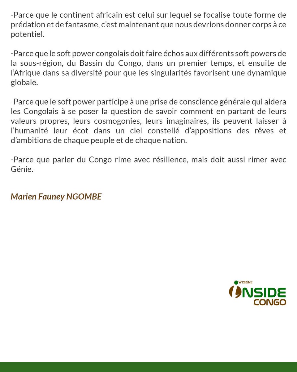 InsideCongo242's tweet photo. Pourquoi le soft power congolais ? https://t.co/uJjgR17MGB