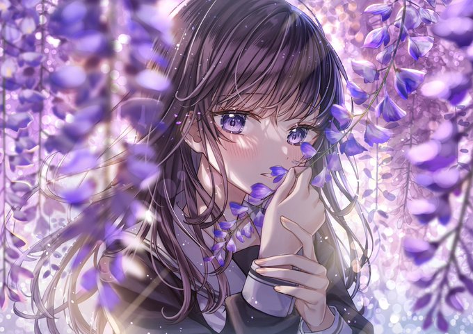 「brown hair wisteria」 illustration images(Latest)