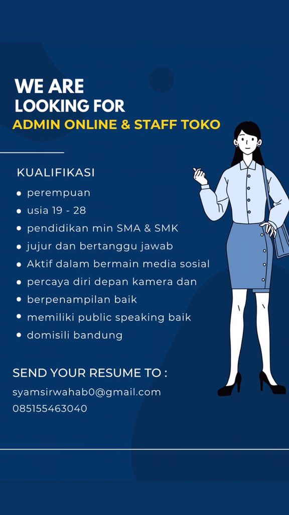 Kali aja ada yang cari kerja bisa dm