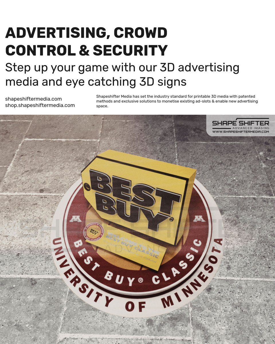 shapeshiftergfx's tweet image. ssm.li Shapeshifter Media has set the industry standard for printable 3D media with patented methods and exclusive solutions to monetise existing ad-slots &amp;amp; enable new advertising space. #interiorsigns #pointofpurchasedisplay #neonsigns #printing #wrapadvertising