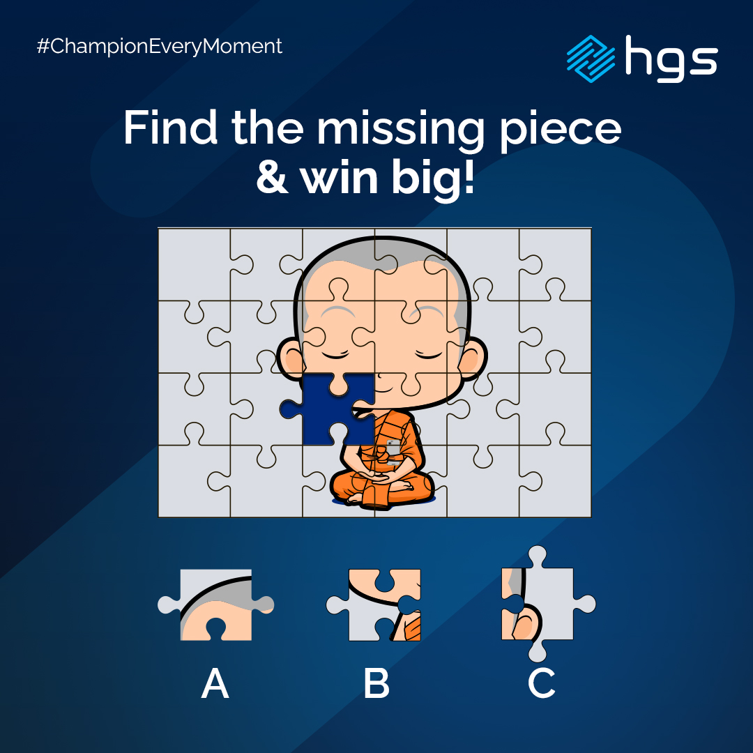 LifeAtHGS's tweet photo. An unbeatable moment? Completing a puzzle! ✓ Tell us which one is the missing piece &amp; stand a chance to win amazing prizes.

#TeamHGS #LifeAtHGS #ChampionEveryMoment #AskTheCorporateMonk https://t.co/8jUe2rqsvv