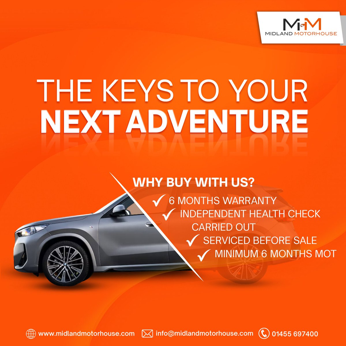 MMotorhouse's tweet photo. Ready for a new adventure? Look no further than Midland Motorhouse! Our wide selection of vehicles will take you on your next journey in style.

Come in today and let us help you find your next adventure companion. 🚘 

#midlandmotorhouse #ukcars #hinckleycars #leicestercars https://t.co/V9pYPMT6TP
