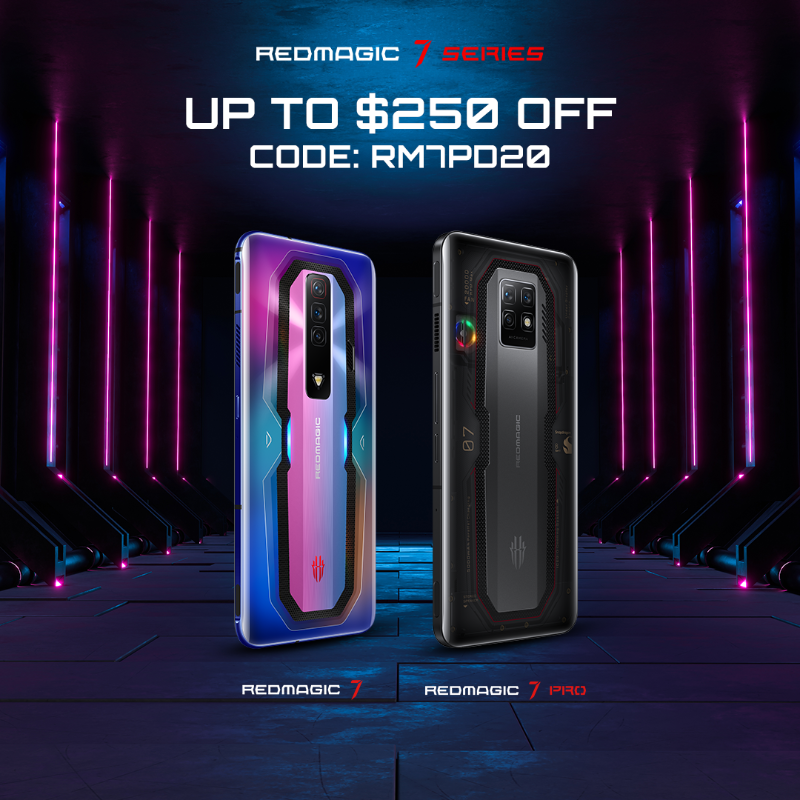 redmagicgaming's tweet photo. Looking for even more discounts?

Get up to $250 off the #REDMAGIC7 and #REDMAGIC7Pro with this code:

RM7PD20