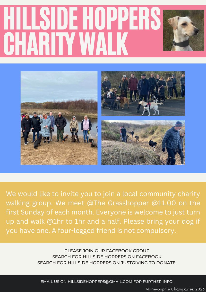 MarieCh3996696's tweet photo. Give a follow @HillsideHoppers to help give visibility to the group! :)
Great monthly walks to join to raise money for charity!
You can still donate this month for Dogs for Good here:  https://t.co/JfowR7ME0D https://t.co/MHjrpvJXs3