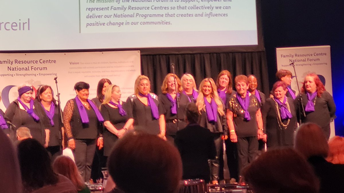 Such an uplifting and magic end to the morning session here in Mansion House.  marking the FRCs 25 years of community service 'FIND OUR WAY' by Connect FRC choir.  #familyresourceirl