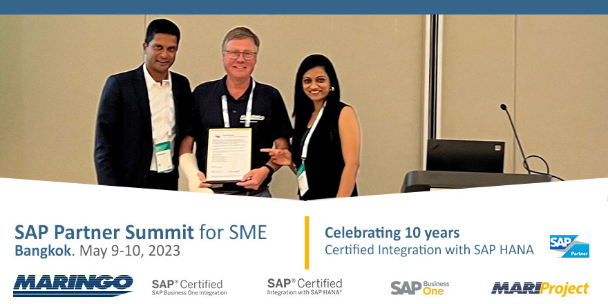 MARINGOcomputer's tweet image. Impressions from Day 1 of the #SAPPartnerSummitforSME, in Bangkok. MARINGO is pleased about the honour: #MARIProject has been successfully integrated into #SAPBusinessOne Version for SAP HANA for 10 years.