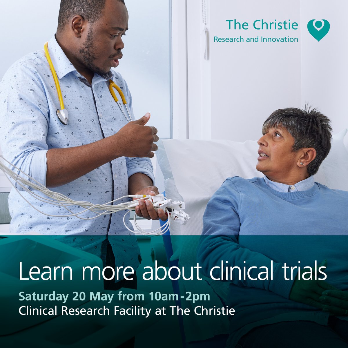 The Christie NHS (@thechristienhs) on Twitter photo Curious about cancer research? π
On Saturday 20 May, we're holding an open day at the NIHR Clinical Research Facility at The Christie.
You don't need to have a background in research, everyone is welcome.
Register π bit.ly/3B12Yfr
#ClinicalTrialsDay <a href="/ManchesterCRF/">NIHR Manchester CRF</a> Curious about cancer research? π
On Saturday 20 May, we're holding an open day at the NIHR Clinical Research Facility at The Christie.
You don't need to have a background in research, everyone is welcome.
Register π bit.ly/3B12Yfr
#ClinicalTrialsDay <a href="/ManchesterCRF/">NIHR Manchester CRF</a>