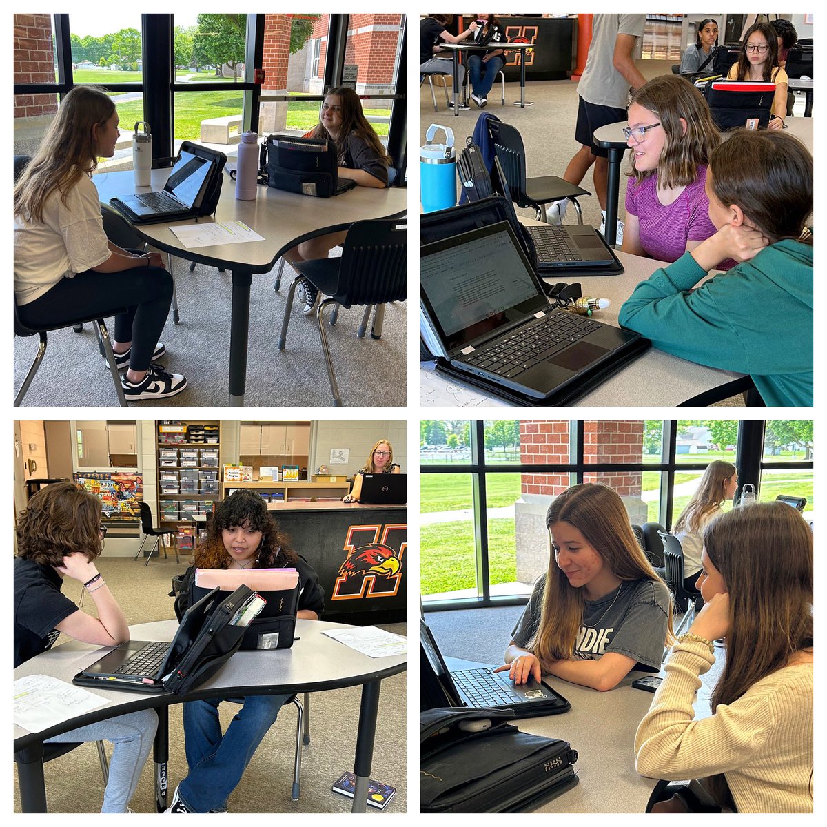 Time well spent peer reviewing each other’s stories. Students learned how to give positive feedback and constructive criticism. #thewritinglife #peerreview