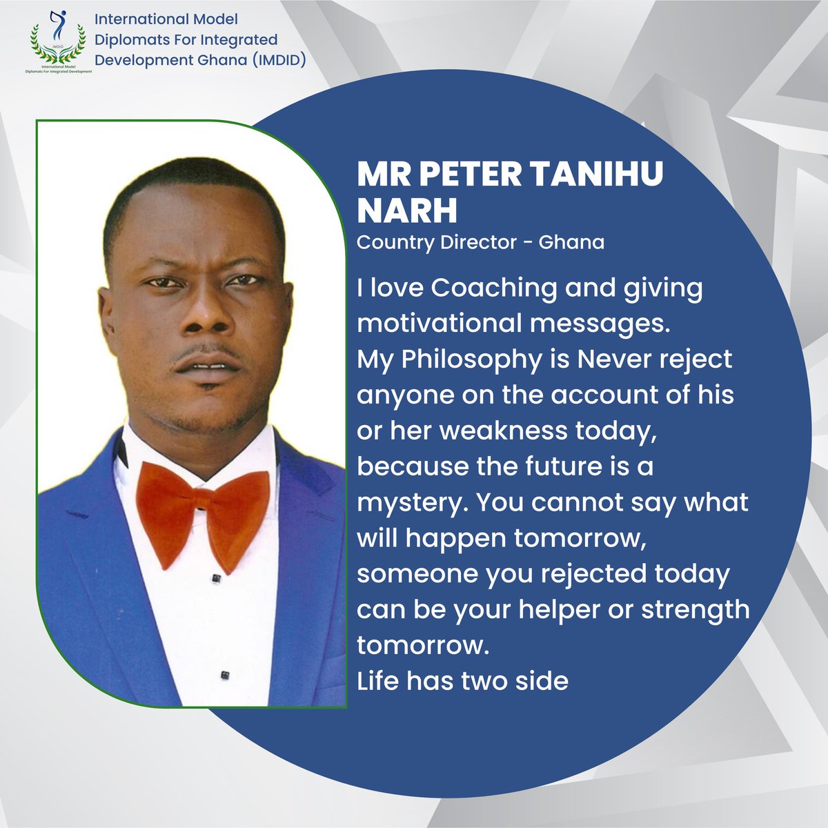 imdidgh's tweet photo. Meet our Country Director 

#Introducing #Our #National #Advisory #Council #Members 
#IMDIDGHANA 
#IMDID https://t.co/xWwQILe8JC