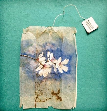 womensart1's tweet image. Artworks by Ruby Silvious, known for her intricate paintings on used tea bags #WomensArt 
#May