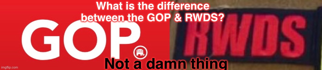 841920Meema6's tweet photo. White domestic terrorists wear patches that say #RWDS -Right Wing Death Squad"
Isn't that just voting Republican?
@GOP has devolved into a #GOPDeathCult
How are they any different?
#VoteOutEveryRepublican
#VoteBlueToSaveOurLives https://t.co/VwqYLElfhI