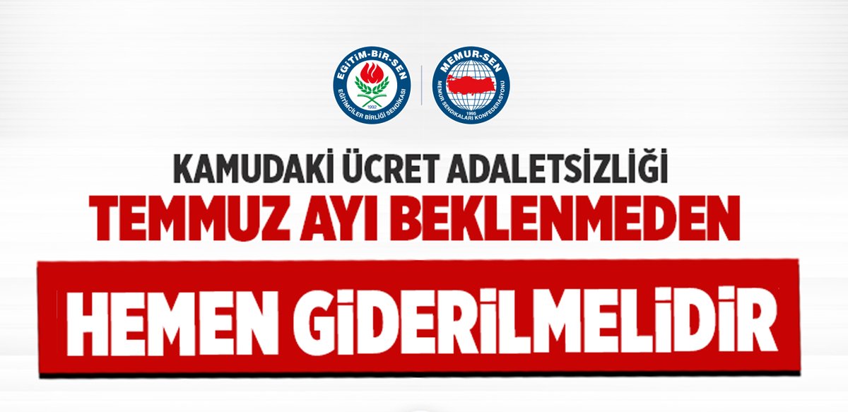 EgitimBirSen's tweet photo. Kamudaki ücret adaletsizliği Temmuz ayı beklenmeden hemen giderilmelidir

Memurlar ile işçiler arasında makas yılbaşı itibarıyla açılmış, kurumlarda çalışma barışı bozulmuş, kamu personeli arasında memnuniyetsizlik ve güven sarsılmıştır. Bozulan bu yapının telafisi açısından zaman kaybedilmeden ve Temmuz ayı beklenmeden seyyanen zam için gerekli düzenlemenin yapılması gerekmekte olup, mevcut durumun sürdürülemez olduğu bilinmelidir. Memur-Sen olarak, çalışma barışını bozan bu ücret adaletsizliğinin bir an önce düzeltilmesini tekraren yineliyoruz. Aksi durumun telafisi güç sonuçlara neden olacağı açıktır.

https://t.co/v0UANUMy5F