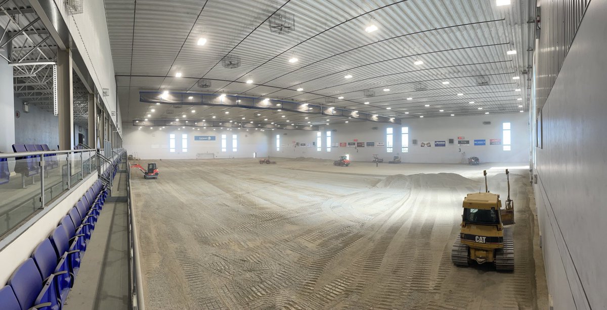 Removing what remains of the old crusher dust, very dusty