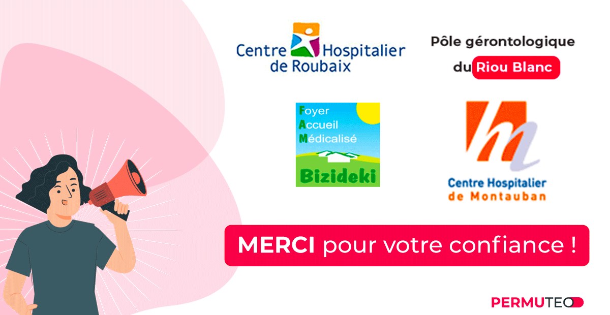 Nous sommes heureux d'accompagner le  CH de #Roubaix , le CH de Montauban, le Pôle gérontologique du Riou Blanc et le Foyer Accueil Médicalisé Bizideki dans la gestion de leurs remplacements 🤗

Merci pour votre confiance !

Contactez-nous pour une démo 👉🏼 bit.ly/3Zqglkb
