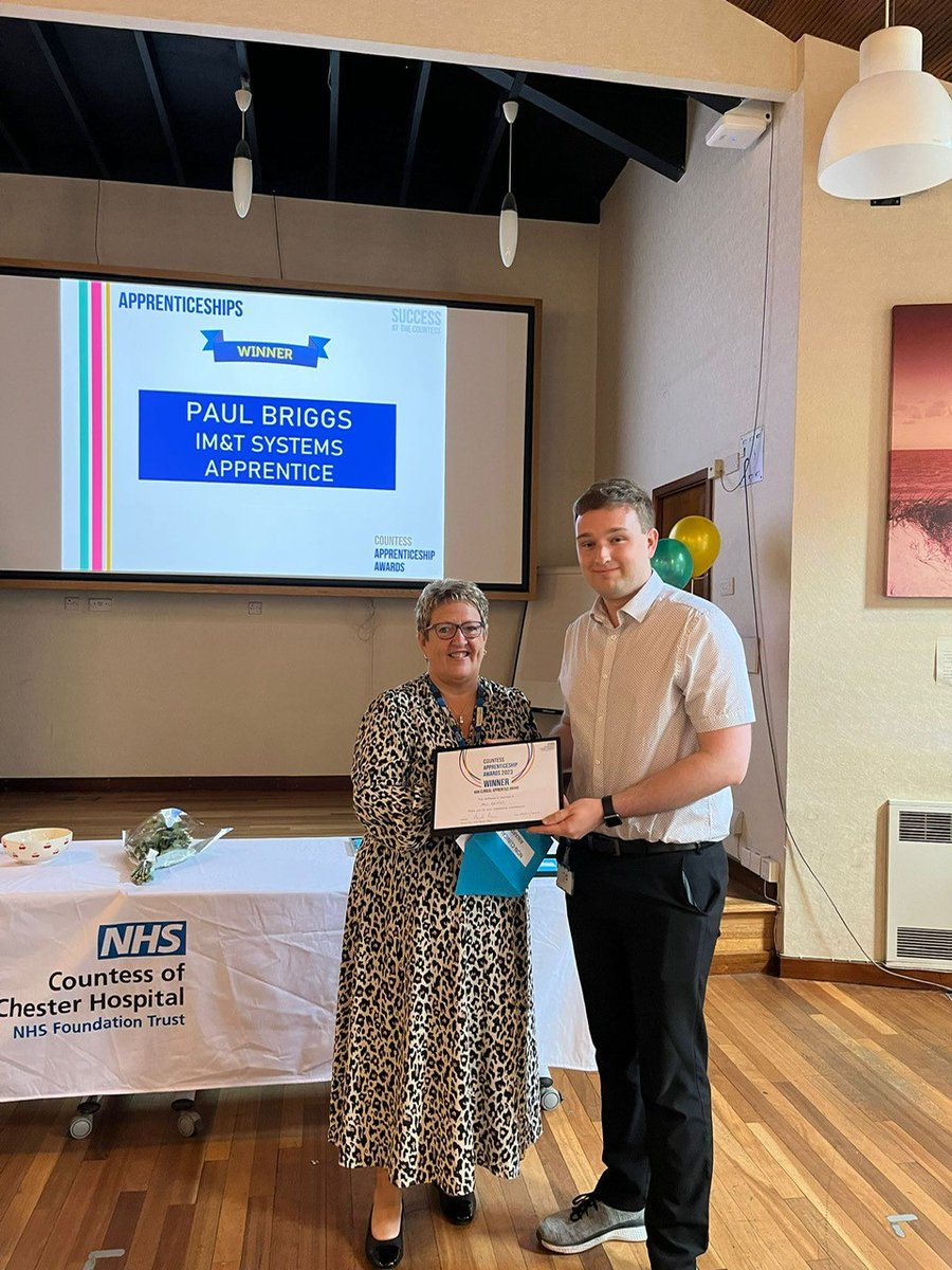 Congratulations to Paul Briggs, an IM&T Systems Apprentice who won our #nonclinical award, on Thursday. Keep up the good work. #successatthecountess #inspiringfutures

@TheCountessNHS
@Apprenticeships
@HealthCareersUK