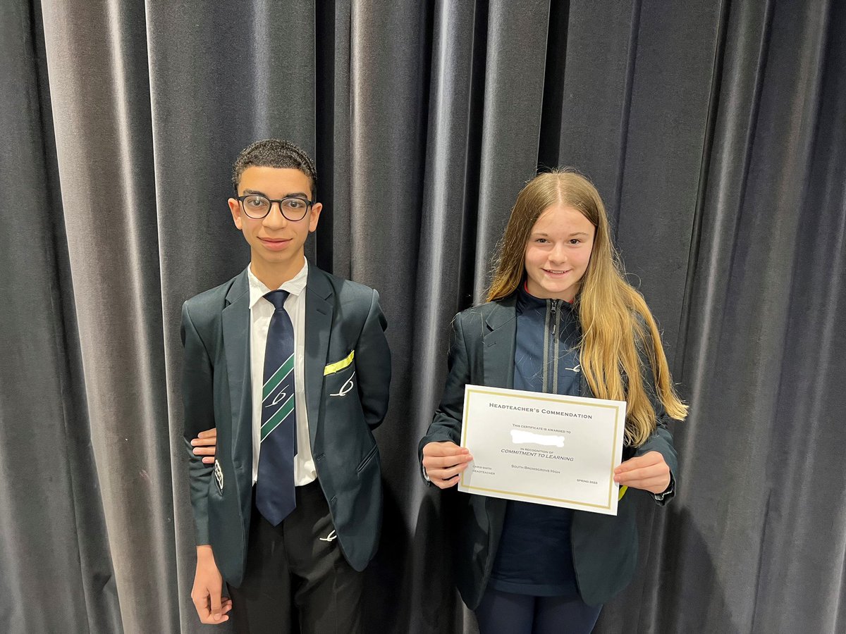 Congratulations to Year 10 @SouthBromsHigh students Eavie, Omar and Kaitlyn on receiving the spring term Headteacher’s Commendations for Academic Achievement, Leadership and Commitment to Learning.