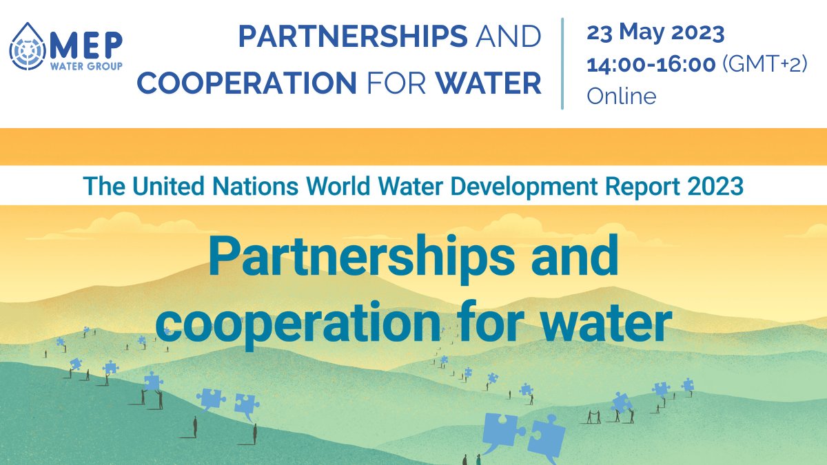 🚀The @mepwatergroup is hosting an online event with @UNESCOWWAP on May 23 from 2-4 PM, discussing the importance of #partnerships & #cooperation for #water management. 👉Join experts to learn about successful collaborations & best practices. Register at buff.ly/3Nzn48a