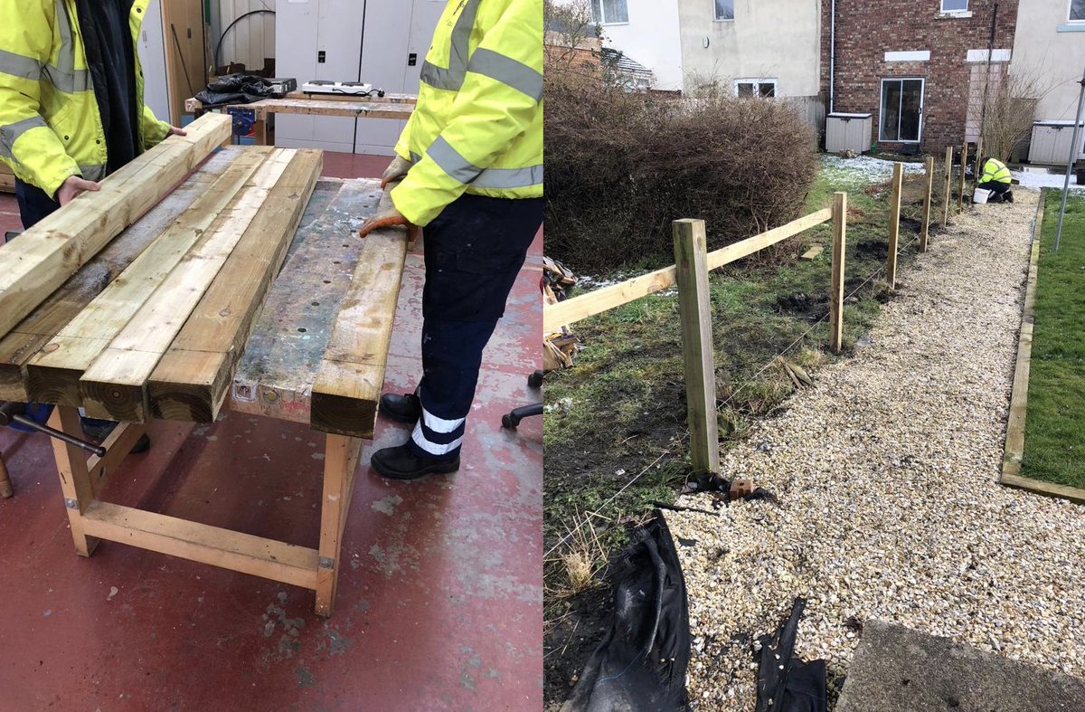 Our #youngpeople from <a href="/SkillMillDurham/">Skill Mill Durham</a> working on a recent fencing job. Please get in touch with us if you require #environmentalmaintenance services. 
<a href="/DurhamPCC/">Durham PCC</a> <a href="/togetherdurham/">Together Durham</a> <a href="/IiC_rights/">InvestinginChildren</a> <a href="/DurhamCouncil/">Durham County Council</a> <a href="/PtrleeTC/">Peterlee Town Council</a> #CountyDurham <a href="/NEBizAwards/">North East Business Awards</a> <a href="/nestrg/">North East Skills Training</a> <a href="/socialleadersNE/">North East Together</a> #buysocial
