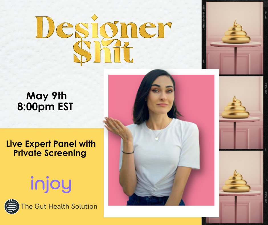 Come check out <a href="/Injoyguthealth/">Injoy</a>'s lead scientist, <a href="/ryan4martin/">Ryan Martin</a>, on the Designer Sh*t panel tonight 📣

Details
- Tonight @ 8PM ET 🇺🇸 🇨🇦
- Topics #ibd, #ibs, the #microbiome, #fmt and more.

This is a FREE, invitation-only event. 

Comment or send me a DM for a sign up link!