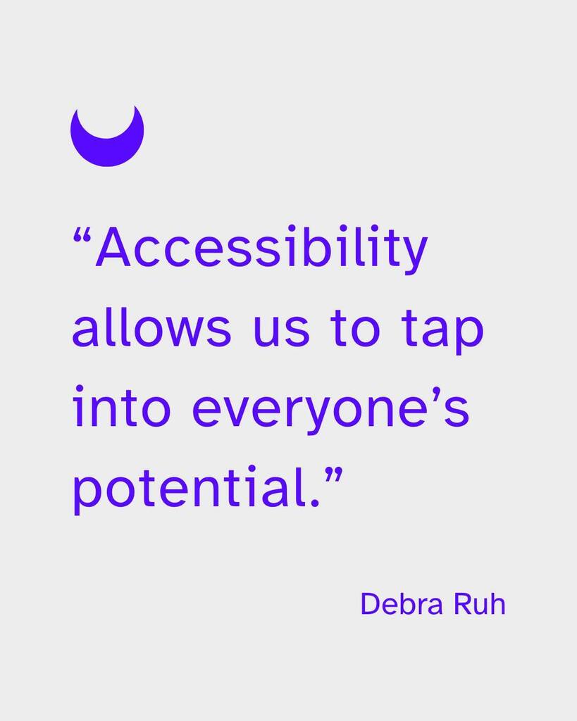 WereAllHumanuno's tweet photo. "Accessibility allows us to tap into everyone's potential." - Debra Ruh

Debra Ruh reminds us of the importance of accessibility for all. When we create inclusive environments, we give everyone the opportunity to reach their full potential and contribute… https://t.co/xQtznArZJk https://t.co/vwsgwiu1aJ