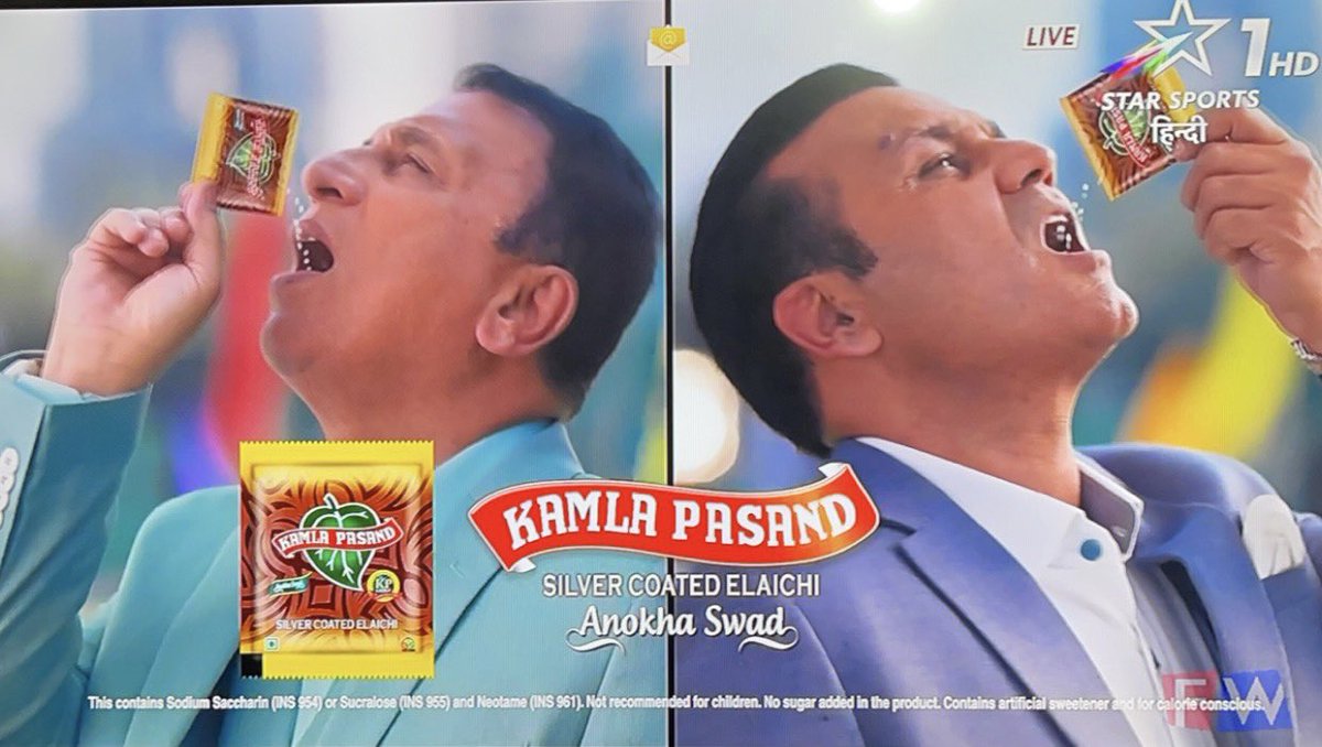 brar_aminder's tweet photo. Film stars promoting Gutka on their sets is still understandable but cricket players promoting it on the pitch proves that these MF’s are on their lowest low. Shame on you @virendersehwag  @Sunil_Gavaskar @BCCI  @IPL https://t.co/5027dK9B33