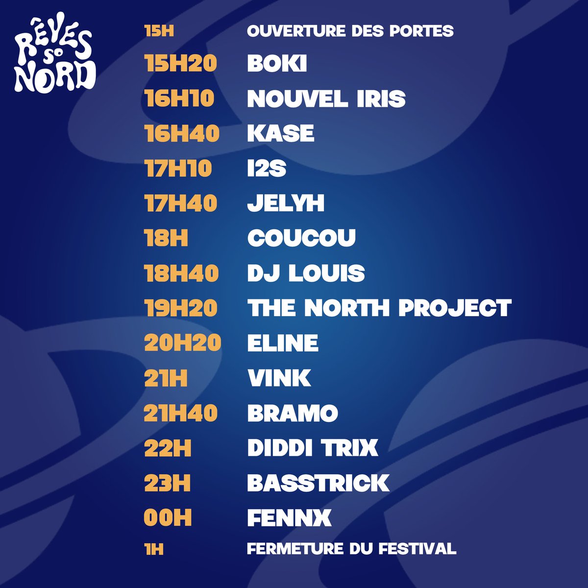 reves_so_nord's tweet photo. ‼️ TIMETABLE ‼️

Vous l’avez demandé, elle est enfin là !

On te le rappelle une dernière fois… Les places sont toujours dispos en bio 🎫 

On se donne le 12 mai avec tous tes potes sur le campus Mont Houy ! https://t.co/M1ZogIGPa2