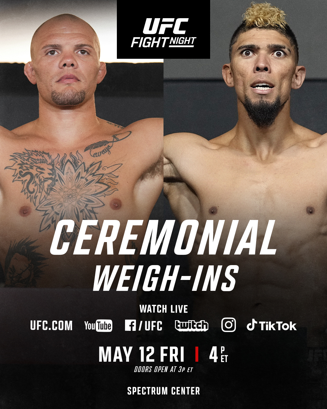 UFC on Twitter "Calling all North Carolina fans 📞 Join us 𝙏𝙃𝙄𝙎 𝙁𝙍𝙄𝘿𝘼𝙔