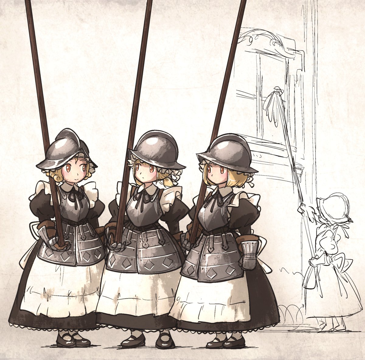 ironlily_art's tweet image. Here's my Maid day theme this year
"Pikemaids &amp;amp; Musketmaids"

#メイドの日2023 
#メイドの日