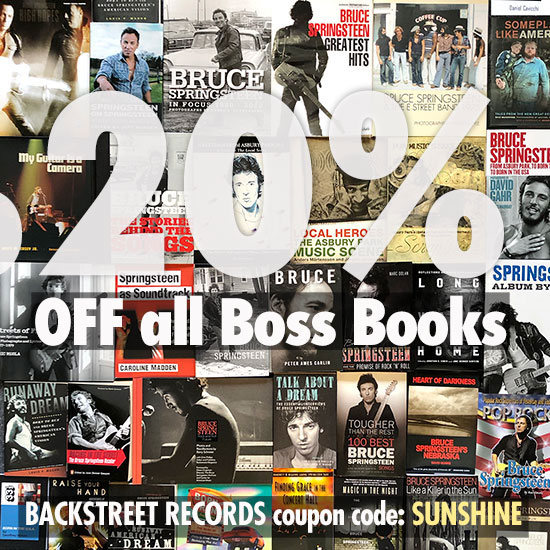 Clearance SALE at Backstreet Records: 20% ALL BOOKS in stock, use coupon code SUNSHINE at checkout, where you'll see the discount applied! Springsteen Books: backstreets.com/Merchant2/merc… Springsteen Songbooks/Sheet Music: backstreets.com/Merchant2/merc…