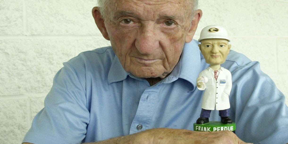 Happy birthday Frank Perdue. My drinks and mob conversation with Tom Clancy & Perdue  