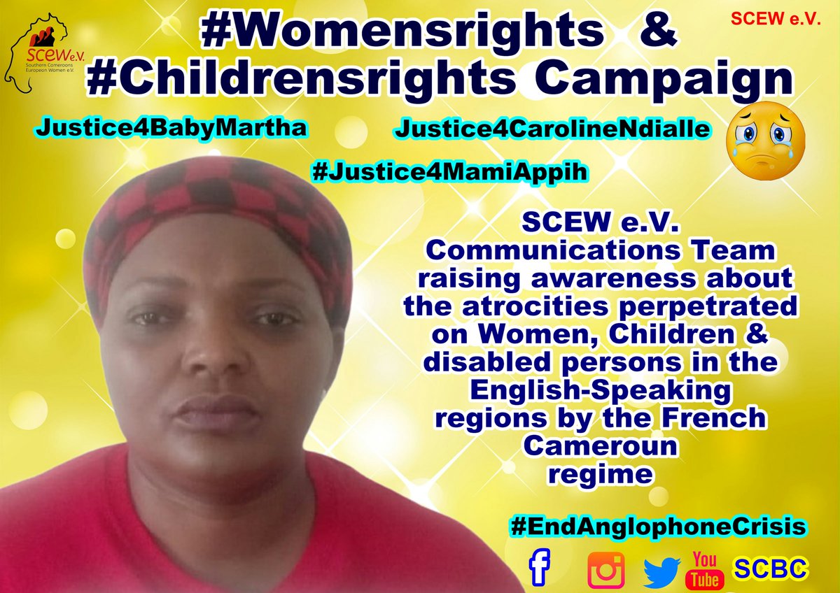 Mothers in #SouthernCameroons condemn with the strongest terms the killings of civilians including women and children in the English-speaking regions of Cameroon.
The perpetrators of this barbaric act must be brought to justice.
#EndAnglophoneCrisis & initiate #Peacetalks
@hrw