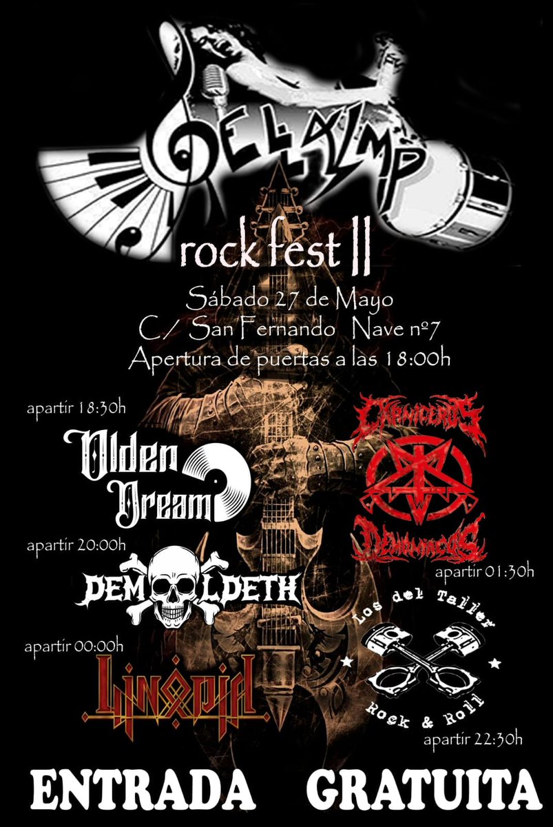 II RELLAMP Rock fest a Onda.
Si te gusta el metal a partir de las 18h se abren las puertas del RELLAMP con 5 actuaciones. 
#rellamp