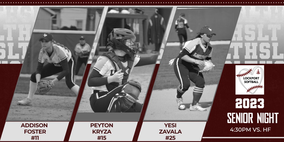 Senior Night Tonight!  Thank you to Addison Foster, Peyton Kryza and Yesenia Zavala.  Your love of the game and leadership have left their mark on our "HEARTs".  <a href="/lthsathletics/">Lockport Athletics</a> #PorterPride ⚓️🥎♥️